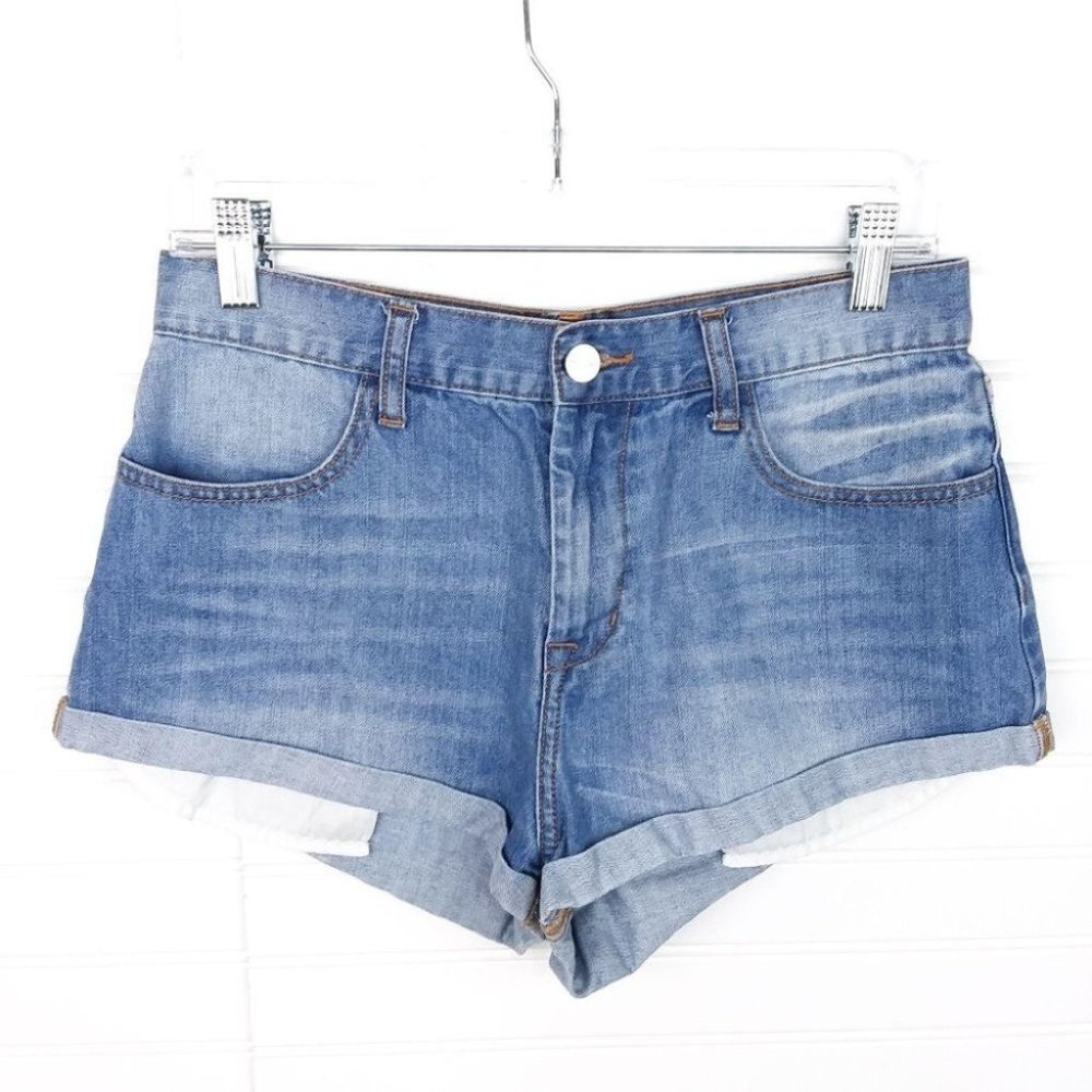 Nasty Gal Light Wash High Rise Jean Denim Shorts